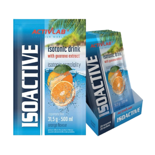 Isoactive изотонична напитка - портокал, 20 x 31,5 г