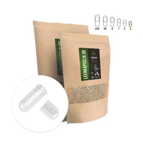 Празни капсули 3 - отворени, вегански, 1000 бр.