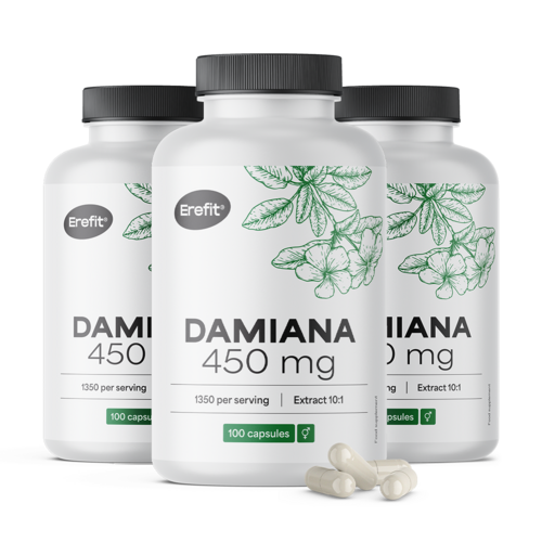 3x Дамяна 450 мг - екстракт 10:1, общо 300 капсули