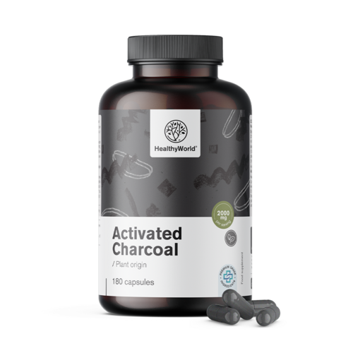 Активен въглен 2000 мг, 180 капсули