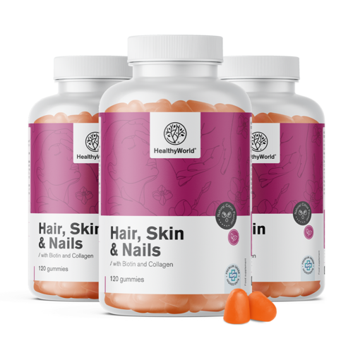 3x Hair, Skin & Nails – Бонбони за коса, кожа и нокти, общо 360 гумени бонбона