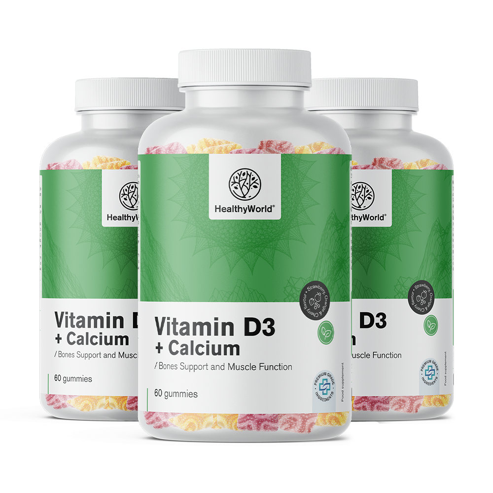 Vitamin D3 + Kalcij v gumi bonbonih