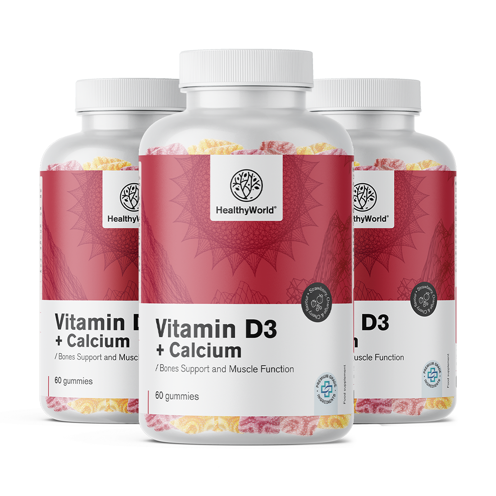 Vitamin D3 + Kalcij v gumi bonbonih