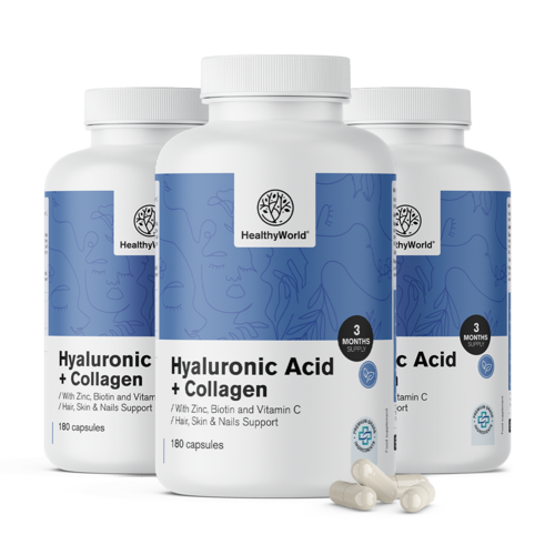 3x Хиалуронова киселина + колаген комплекс, общо 540 капсули
