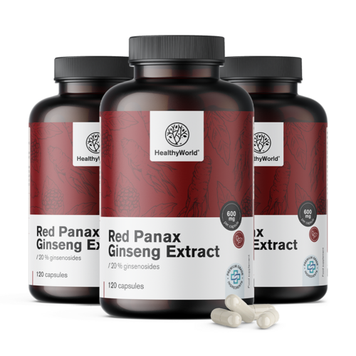 3x Red Panax Ginseng - екстракт от червен женшен 600 мг, общо 360 капсули