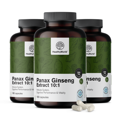 3x Panax Ginseng 300 мг - екстракт от женшен 10:1, общо 540 капсули