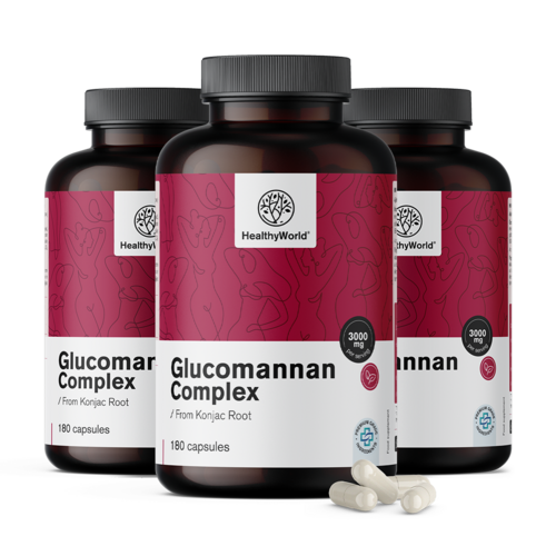 3x Глюкоманан комплекс 3000 мг, общо 540 капсули