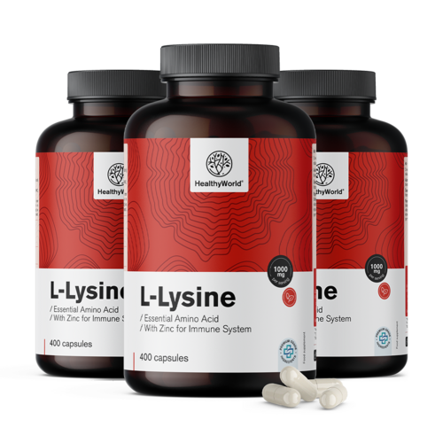 3x L-лизин 1000 мг, общо 1200 капсули