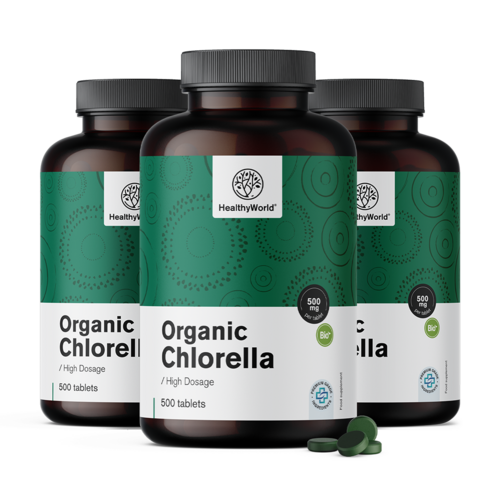 3x БИО Chlorella 500 мг, общо 1500 таблетки