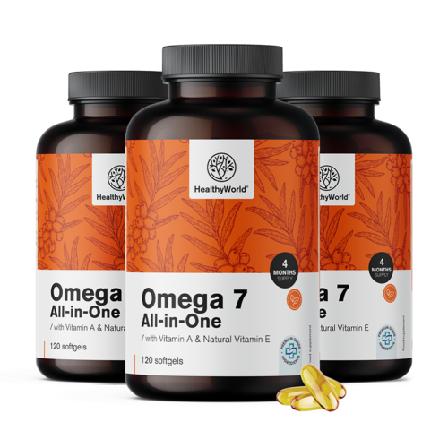 3x Омега-7 All-in-One, общо 360 меки капсули