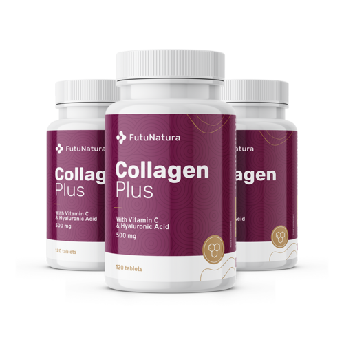 3x Колаген + витамин С + хиалуронова киселина, общо 360 таблетки