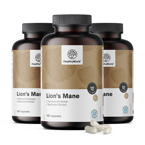 3x Лъвска грива - гъба, общо 540 капсули