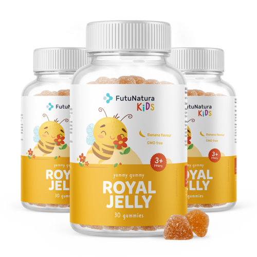 3x ROYAL JELLY  – Детски гумени бонбони с пчелно млечице, общо 90 гумени бонбона