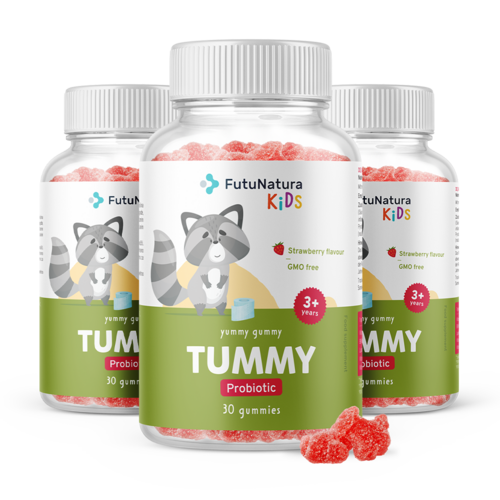 3x TUMMY – Детски гумени бонбони за храносмилане, общо 90 гумени бонбона