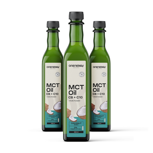 3x MCT C8:C10 Premium кокосово масло, общо 1500 мл