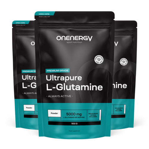 3x L-глутамин - прах за приготвяне на напитка, общо 1500 г