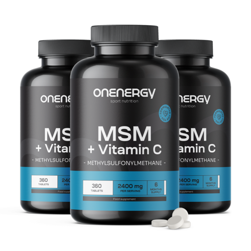3x MSM 2400 мг - с витамин С, общо 1080 таблетки