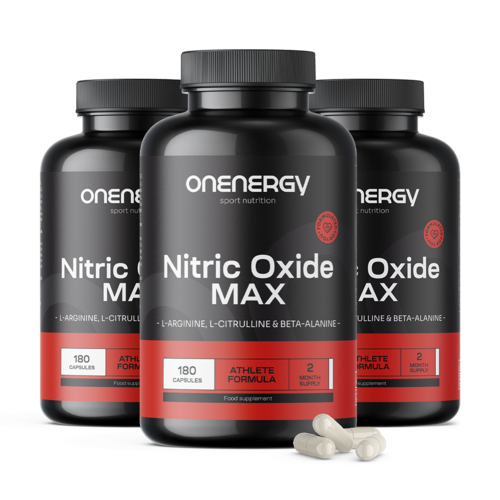 3x Nitric Oxide Max – комплекс с аргинин, цитрулин и бета-аланин, общо 540 капсули