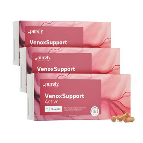 3x VenoxSupport Active – за уморени и тежки крака, общо 180 капсули
