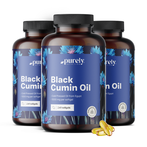 3x Масло от черен кимион 1000 мг, общо 720 меки капсули