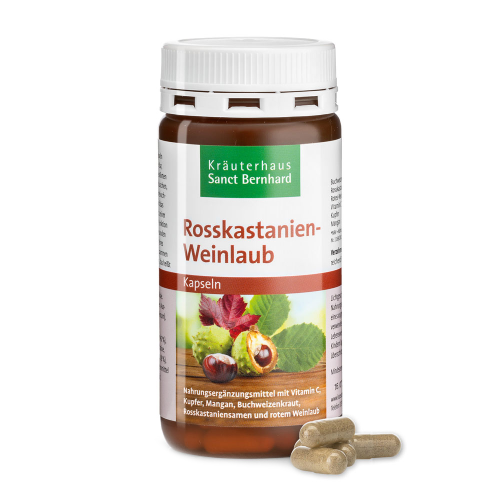 Диви кестени + червени лозови листа + елда, 120 капсули