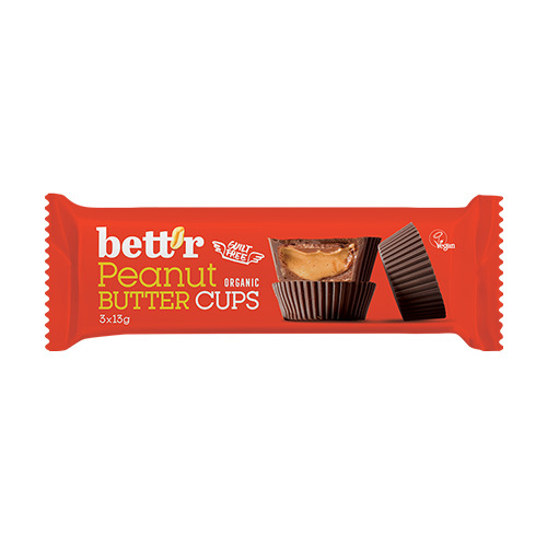 BIO Nut Butter Cups – фъстъчен крем и шоколад, 3 x 13 г