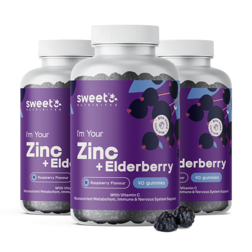 3x Цинк с бъз – гумени бонбони за имунната система, общо 270 гумени бонбони